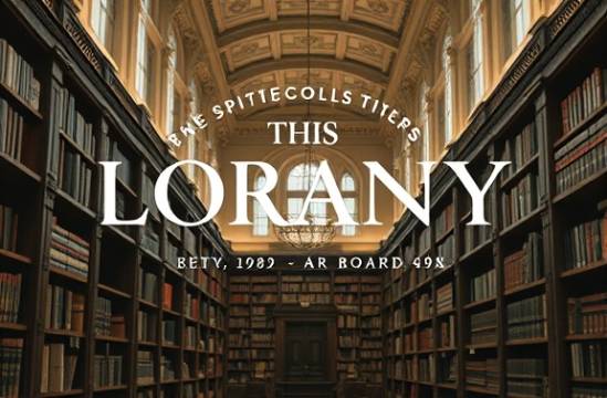 sophisticated graphic typography, elegant, narrating, photorealistic, academic library with classical decor, highly detailed, serif fonts, typographic elegance, monochrome color, warm ambient light, shot with a portrait lens